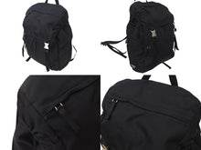 画像をギャラリービューアに読み込む, PRADA プラダ リュック バックパック 2VZ062 トライアングルロゴ ナイロン ブラック シルバー金具 美品 中古 4c072661