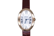 Load image into Gallery viewer, Cartier カルティエ ミニベニュワール W8000017 腕時計 K18ピンクゴールド レザー オーストリア製 ワインレッド 美品 中古 4c072664