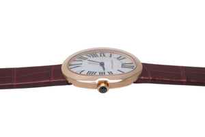 Cartier カルティエ ミニベニュワール W8000017 腕時計 K18ピンクゴールド レザー オーストリア製 ワインレッド 美品 中古 4c072664