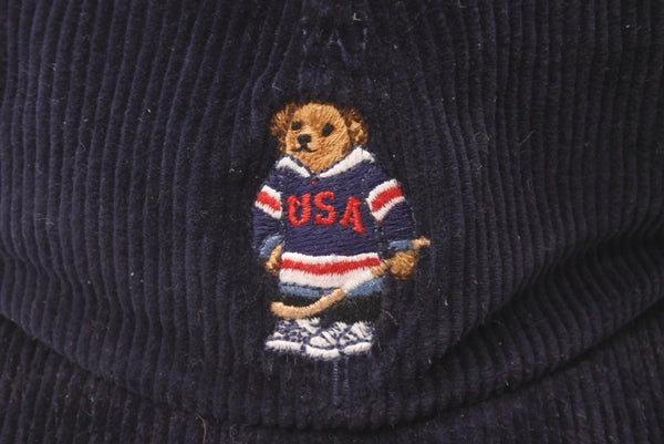 New and unused POLO RALPH LAUREN Polo Ralph Lauren Cap Kids Size One Size Polo Bear Corduroy Navy Used 4c072668