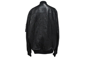 極美品 Rick Owens リックオウエンス クラシック フライトジャケット RU02D6789 サイズ48 ラムレザー ブラック 中古 4c072681