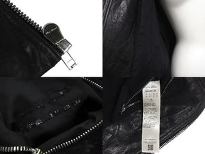 極美品 Rick Owens リックオウエンス クラシック フライトジャケット RU02D6789 サイズ48 ラムレザー ブラック 中古 4c072681