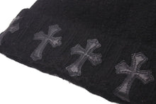 画像をギャラリービューアに読み込む, 新品同様 CHROME HEARTS クロムハーツ ニットキャップ 帽子 ブラック カシミヤ レザー ONE(26cm) RN 97729 シルバー金具 中古 4c072683