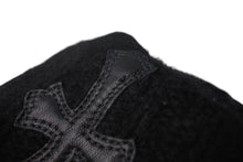 画像をギャラリービューアに読み込む, 新品同様 CHROME HEARTS クロムハーツ ニットキャップ 帽子 ブラック カシミヤ レザー ONE(26cm) RN 97729 シルバー金具 中古 4c072683
