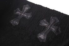 画像をギャラリービューアに読み込む, 新品同様 CHROME HEARTS クロムハーツ ニットキャップ 帽子 ブラック カシミヤ レザー ONE(26cm) RN 97729 シルバー金具 中古 4c072683