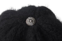 画像をギャラリービューアに読み込む, 新品同様 CHROME HEARTS クロムハーツ ニットキャップ 帽子 ブラック カシミヤ レザー ONE(26cm) RN 97729 シルバー金具 中古 4c072683
