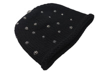 画像をギャラリービューアに読み込む, CHROME HEARTS クロムハーツ ビーニー ニット帽 クロスボール ピラミッド ブラック カシミヤ シルバー925 美品 中古 4c072687