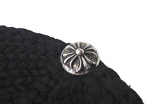 画像をギャラリービューアに読み込む, CHROME HEARTS クロムハーツ ビーニー ニット帽 クロスボール ピラミッド ブラック カシミヤ シルバー925 美品 中古 4c072687