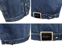 Load image into Gallery viewer, SEAN JOHN ショーンジョン デニムベスト サイズXL インディゴブルー ホワイト ロゴ刺繍 コットン 美品 中古 4c072689