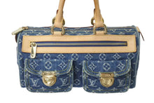 画像をギャラリービューアに読み込む, LOUIS VUITTON ルイヴィトン ネオスピーディ ハンドバッグ M95019 モノグラムデニム ゴールド金具 美品 中古 4c072699