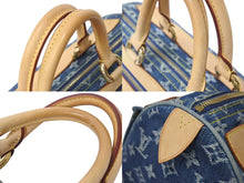 画像をギャラリービューアに読み込む, LOUIS VUITTON ルイヴィトン ネオスピーディ ハンドバッグ M95019 モノグラムデニム ゴールド金具 美品 中古 4c072699