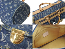 画像をギャラリービューアに読み込む, LOUIS VUITTON ルイヴィトン ネオスピーディ ハンドバッグ M95019 モノグラムデニム ゴールド金具 美品 中古 4c072699