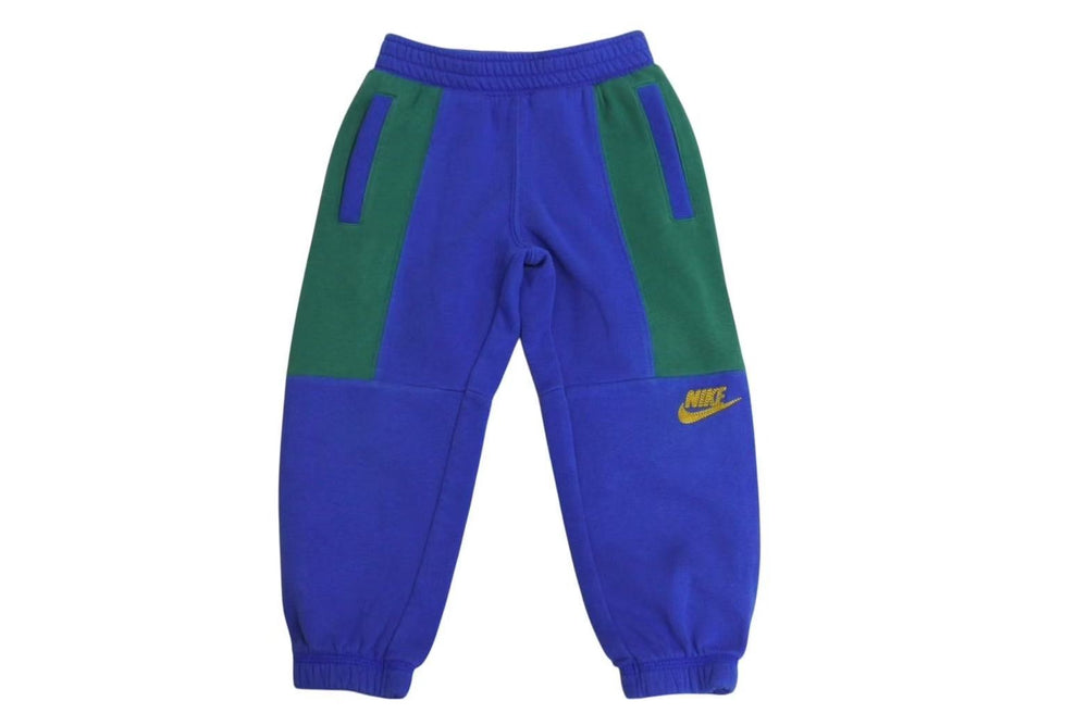 NIKE ナイキ スウェットパンツ キッズ コットン ポリエステル ブルー グリーン 98-104cm XS 美品 中古 4c072709