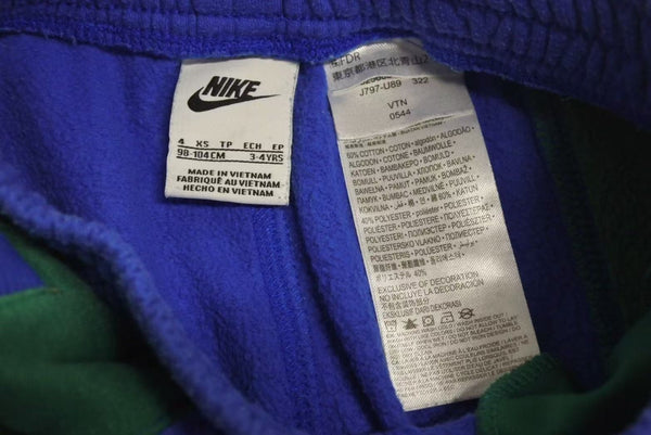 NIKE Nike Sweatpants Kids Cotton Polyester Blue Green 98-104cm XS Good Condition Used 4c072709