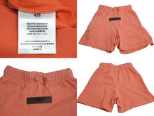 Load image into Gallery viewer, ESSENTIALS エッセンシャルズ フィアオブゴッド キッズ セットアップ ノースリーブ ハーフパンツ サーモンピンク 4/5 美品 中古 4c072714