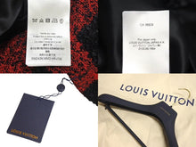 画像をギャラリービューアに読み込む, 新品未使用 LOUIS VUITTON ルイヴィトン 1AFWN0 ダミエ カラーレス ツイードジャケット サイズ50 レッド 中古 4c072724