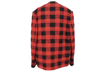 画像をギャラリービューアに読み込む, 新品未使用 LOUIS VUITTON ルイヴィトン 1AFWN0 ダミエ カラーレス ツイードジャケット サイズ50 レッド 中古 4c072724