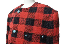 画像をギャラリービューアに読み込む, 新品未使用 LOUIS VUITTON ルイヴィトン 1AFWN0 ダミエ カラーレス ツイードジャケット サイズ50 レッド 中古 4c072724