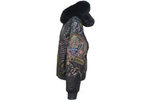 画像をギャラリービューアに読み込む, 極美品 PellePelle ペレペレ AMERICA アメリカ ファー レザージャケット CHINA製 レザー ブラック マルチカラー サイズ12 中古 4c072744