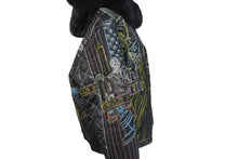 画像をギャラリービューアに読み込む, 極美品 PellePelle ペレペレ AMERICA アメリカ ファー レザージャケット CHINA製 レザー ブラック マルチカラー サイズ12 中古 4c072744