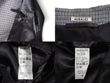 画像をギャラリービューアに読み込む, AURALEE オーラリー ダブルフェイスチェックステインカラー ロングコート A9AC01BN ウール ライトブルー サイズ4 美品 中古 4c072755
