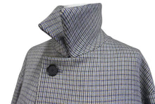 画像をギャラリービューアに読み込む, AURALEE オーラリー ダブルフェイスチェックステインカラー ロングコート A9AC01BN ウール ライトブルー サイズ4 美品 中古 4c072755