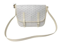 画像をギャラリービューアに読み込む, GOYARD ゴヤール ショルダーバッグ ベルヴェデールMM ヘリンボーン コーティングキャンバス ホワイト シルバー金具 美品 中古 4c072772