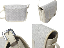 画像をギャラリービューアに読み込む, GOYARD ゴヤール ショルダーバッグ ベルヴェデールMM ヘリンボーン コーティングキャンバス ホワイト シルバー金具 美品 中古 4c072772