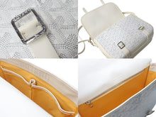 画像をギャラリービューアに読み込む, GOYARD ゴヤール ショルダーバッグ ベルヴェデールMM ヘリンボーン コーティングキャンバス ホワイト シルバー金具 美品 中古 4c072772