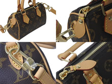 画像をギャラリービューアに読み込む, 極美品 LOUIS VUITTON ルイヴィトン ナノスピーディ 2WAYショルダーバッグ M81085 モノグラムキャンバス ブラウン 中古 4c072775