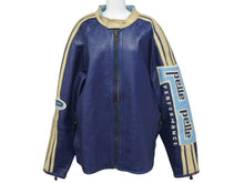 画像をギャラリービューアに読み込む, pellepelle ペレペレ レザージャケット サイズ42 刺繍デザイン ブルー ホワイト ヴィンテージ 美品 中古 4c072784