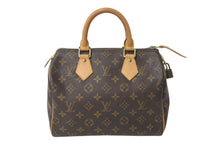 画像をギャラリービューアに読み込む, LOUIS VUITTON ルイヴィトン スピーディ25 ハンドバッグ M41109 モノグラム PVC レザー ゴールド金具 ブラウン 美品 中古 4c072796