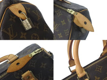 画像をギャラリービューアに読み込む, LOUIS VUITTON ルイヴィトン スピーディ25 ハンドバッグ M41109 モノグラム PVC レザー ゴールド金具 ブラウン 美品 中古 4c072796