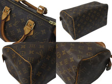 画像をギャラリービューアに読み込む, LOUIS VUITTON ルイヴィトン スピーディ25 ハンドバッグ M41109 モノグラム PVC レザー ゴールド金具 ブラウン 美品 中古 4c072796