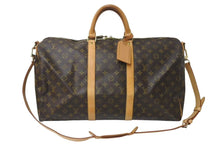 画像をギャラリービューアに読み込む, LOUIS VUITTON ルイヴィトン キーポル バンドリエール 50 ボストンバッグ PVC ヌメ革 M41416 美品 中古 4c072797