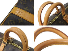 画像をギャラリービューアに読み込む, LOUIS VUITTON ルイヴィトン キーポル バンドリエール 50 ボストンバッグ PVC ヌメ革 M41416 美品 中古 4c072797