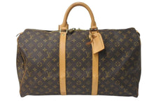 画像をギャラリービューアに読み込む, LOUIS VUITTON ルイヴィトン キーポル50 ボストンバッグ M41426 モノグラムキャンバス ブラウン ゴールド金具 美品 中古 4c072798