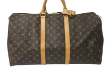 画像をギャラリービューアに読み込む, LOUIS VUITTON ルイヴィトン キーポル50 ボストンバッグ M41426 モノグラムキャンバス ブラウン ゴールド金具 美品 中古 4c072798