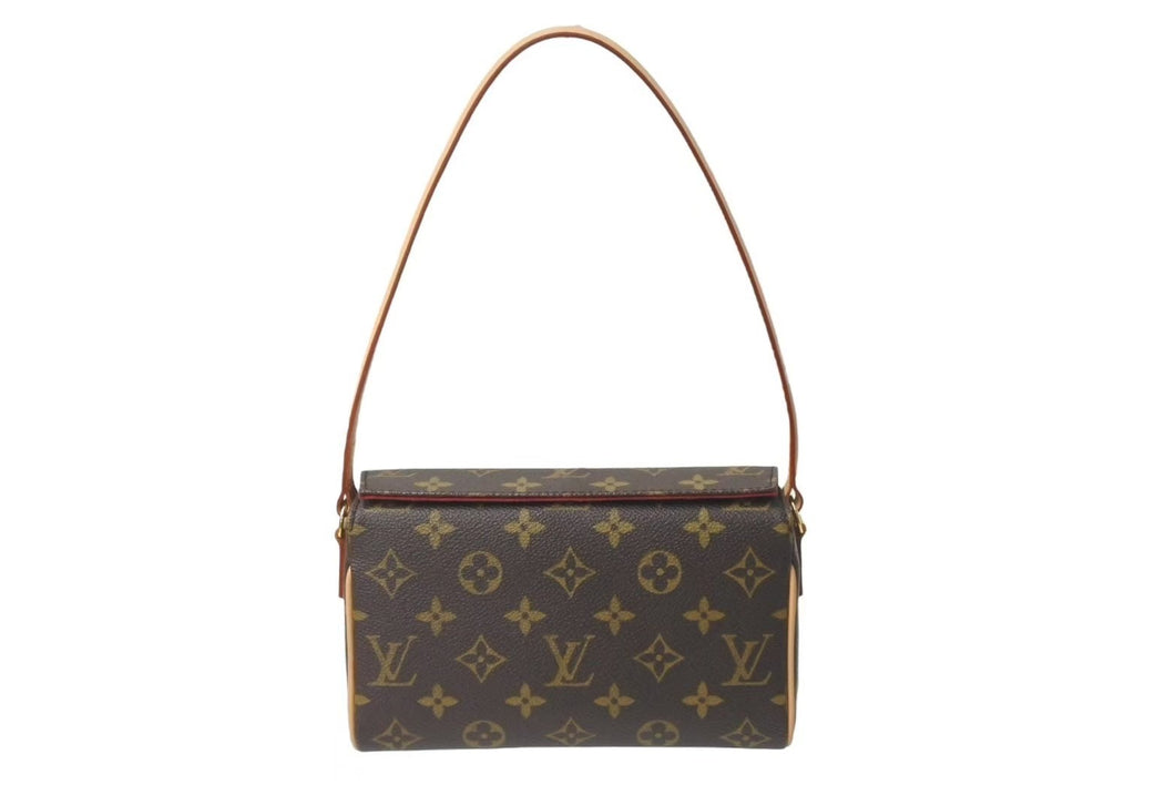 新品同様 LOUIS VUITTON ルイヴィトン ハンドバッグ レシタル M51900 モノグラム PVC ブラウン ゴールド金具 中古 4c072804