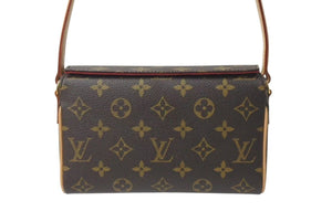 新品同様 LOUIS VUITTON ルイヴィトン ハンドバッグ レシタル M51900 モノグラム PVC ブラウン ゴールド金具 中古 4c072804