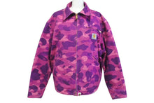 Load image into Gallery viewer, A BATHING APE × CARHARTT アベイシングエイプ カーハート デトロイトジャケット パープル サイズM 美品 中古 4c072809
