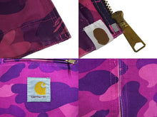 Load image into Gallery viewer, A BATHING APE × CARHARTT アベイシングエイプ カーハート デトロイトジャケット パープル サイズM 美品 中古 4c072809