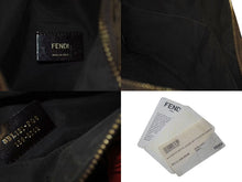 画像をギャラリービューアに読み込む, FENDI フェンディ ズッカ柄 ハンドバッグ ブラウン レッド キャンバス レザー 8BL121 ロゴ 鞄 ゴールド金具 美品 中古 4c072820