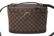 Load image into Gallery viewer, 極美品 LOUIS VUITTON ルイヴィトン ショルダーバッグ イニシャル入り オーダーメイド メイクボックス ダミエキャンバス ブラウン 中古 4c072826