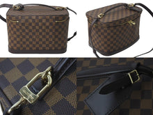 Load image into Gallery viewer, 極美品 LOUIS VUITTON ルイヴィトン ショルダーバッグ イニシャル入り オーダーメイド メイクボックス ダミエキャンバス ブラウン 中古 4c072826