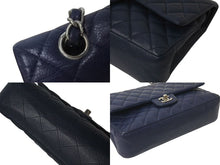 Load image into Gallery viewer, CHANEL シャネル マトラッセ25 チェーンショルダーバッグ Wフラップ Wチェーン 15番台 キャビアスキン ブルー シルバー 美品 中古 4c072839