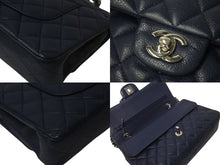 Load image into Gallery viewer, CHANEL シャネル マトラッセ25 チェーンショルダーバッグ Wフラップ Wチェーン 15番台 キャビアスキン ブルー シルバー 美品 中古 4c072839