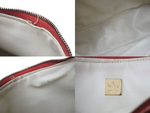 画像をギャラリービューアに読み込む, FENDI フェンディ ズッキーノ柄 ミニ ハンドバッグ レッド ロゴ ポーチバッグ キャンバス ゴールド金具 美品 中古 4c072844