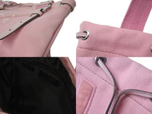 画像をギャラリービューアに読み込む, YVES SAINT LAURENT イヴサンローラン カハラ ハンドバッグ 123435 キャンバス レザー ピンク ロゴ刺繍 巾着タイプ 美品 中古 4c072857