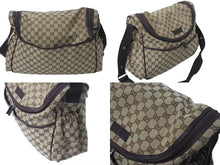 Load image into Gallery viewer, GUCCI グッチ マザーズバッグ ショルダーバッグ 123326 GGキャンバス レザー ブラウン ベージュ シルバー金具 美品 中古 4c072858